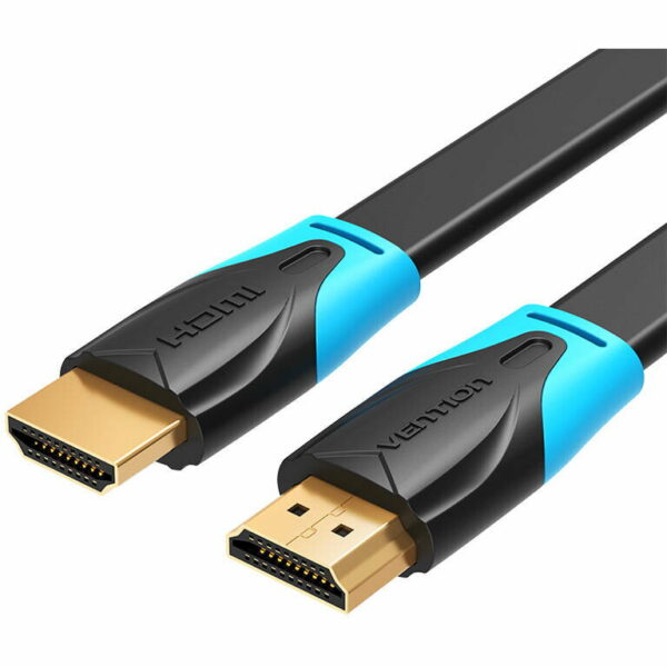 Cablu video Vention, HDMI(T) la HDMI(T), 1m, rezolutie maxima 4K la 60Hz, conectori auriti, cupru, plat, invelis PVC, negru, „VAA-B02-L100” (timbru verde 0.18lei) – 6922794716452