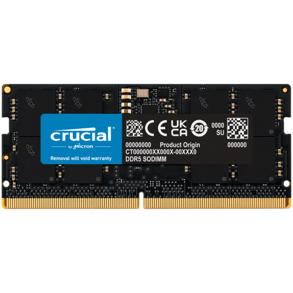 SODIMM Crucial 32GB DDR5-5200 SODIMM CL42 (16Gbit), EAN: 649528936196 „CT32G52C42S5”