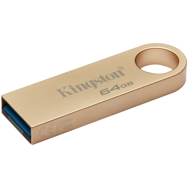 MEMORIE USB 3.2 Kingston 64 GB, 220MB/s, 100MB/s clasica, carcasa metalica, auriu, „DTSE9G3/64GB” (timbru verde 0.03lei)