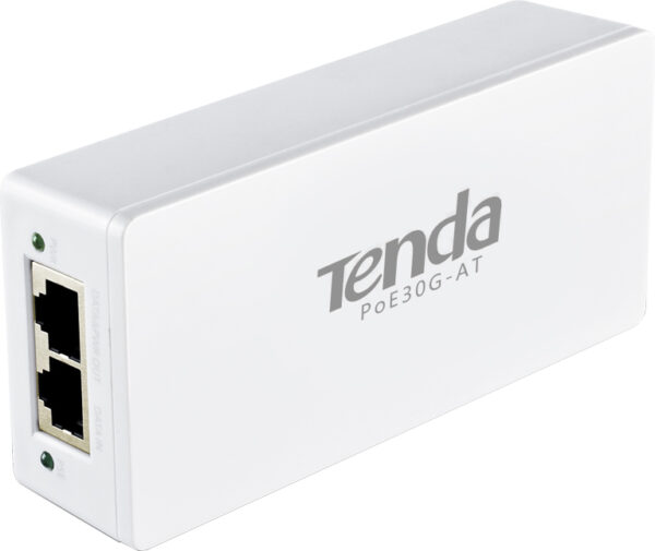 INJECTOR PoE Tenda 2 porturi Gigabit, compatibil IEEE 802.3af/at 30W maxim 100M, carcasa plastic, „POE30G-AT” (timbru verde 2 lei)