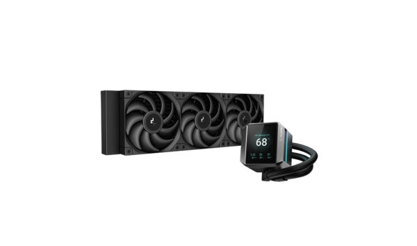 Cooler DeepCool „Mystique 360″, racire cu lichid, compatibil Intel si AMD, ventilator 3x 120mm 2150rpm, LED RGB adresabil, ecran LCD 2.8” customizabil,negru „R-LX750-BKDSNMP-G-1” (timbru verde 2 lei)