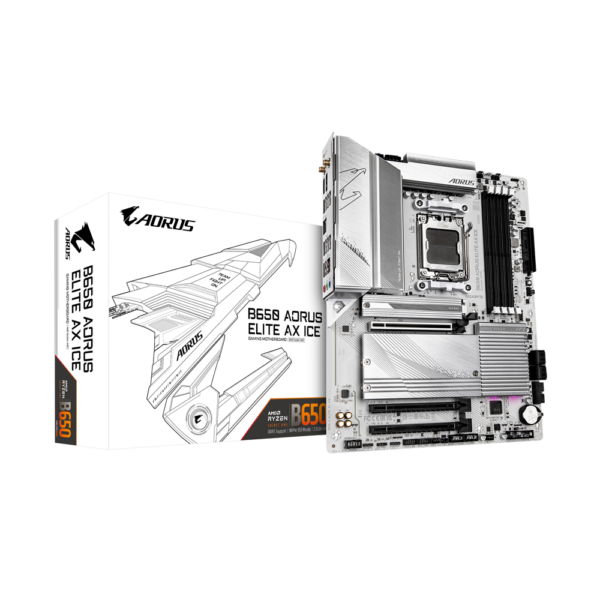 PLACI de BAZA Gigabyte B650 AORUS ELITE AX ICE AM5 4x DDR5, 3x PCIE x16, 3x M.2, 1x DP 1x HDMI, 4x SATA 6GB/s, ATX „B650 A ELITE AX ICE”