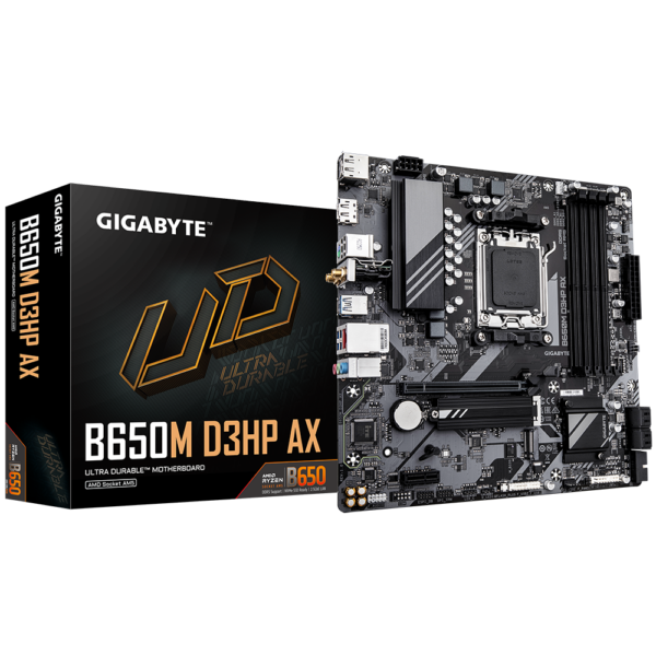 PLACI de BAZA Gigabyte B650M D3HP AX AM5, 4x DDR5, 2x DP 1x HDMI, 1x PCIE x16 1x PCIE x1, 2x M.2, 4x SATA 6gb/s, mATX „B650M D3HP AX”