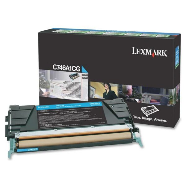 Toner Original Lexmark Cyan, C746A1CG, pentru C746|C748, 8K, (timbru verde 1.2 lei) , „C746A1CG”