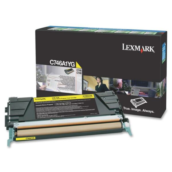 Toner Original Lexmark Yellow, C746A1YG, pentru C746|C748, 8K, (timbru verde 1.2 lei) , „C746A1YG”