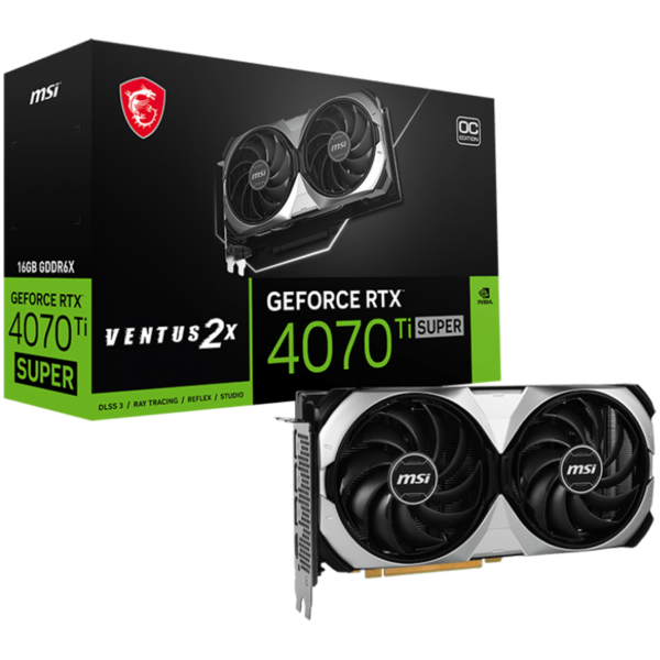 PLACI VIDEO MSI GeForce RTX 4070 Ti SUPER 16GB VENTUS 2X OC „RTX 4070 TI SUPER 16G VENTUS 2X OC”