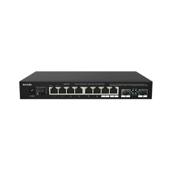 SWITCH Tenda fara management 8 porturi Ethernet 2,5 Gbps ?i 2 sloturi SFP 2,5 Gbps, carcasa metalica, rackabil „TEM2010F” (timbru verde 2 lei)