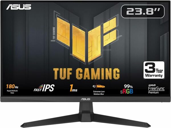 MONITOARE Asus – gaming 23.8 inch, IPS, WLED, 1920×1080, 16:9, 180Hz, 1 ms, 250 cd/m2, 1.000:1, 2W speakers, HDMI x2, DisplayPort x1, VESA: 100 x 100 „VG249Q3A” (timbru verde 7 lei)