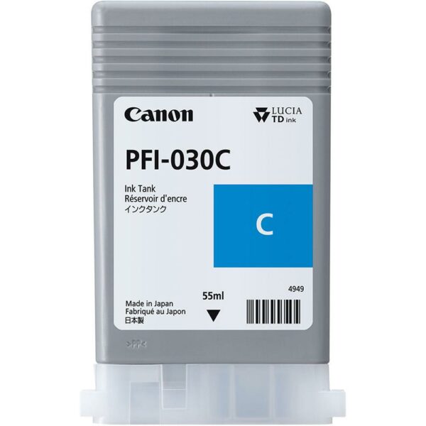 Cartus Cerneala Original Canon Cyan, PFI-030C, pentru IPF TM-240|IPF TM-340, 55ml, (timbru verde 1.2 lei)”3490C001AA”