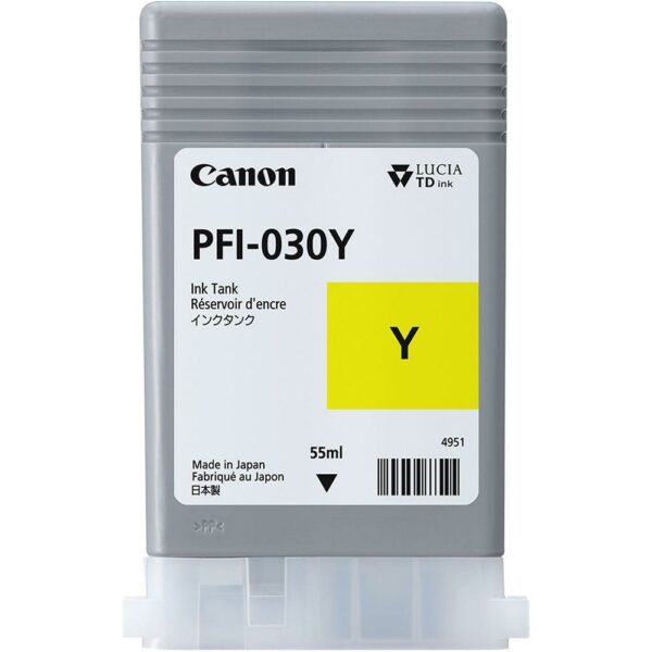 Cartus Cerneala Original Canon Yellow, PFI-030Y, pentru IPF TM-240|IPF TM-340, 55ml, (timbru verde 1.2 lei)”3492C001AA”