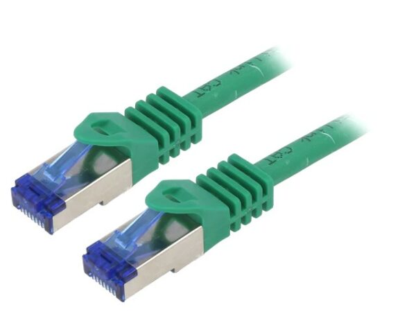 PATCH CORD S/FTP LOGILINK Cat6a, LSZH, cupru, 15 m, flexibil, certificat GHMT, verde, AWG26, dublu ecranat, „C6A105S” (timbru verde 0.8 lei)