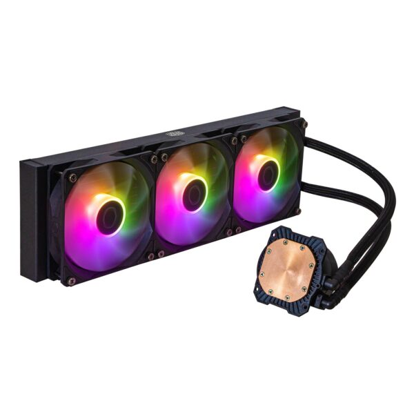 COOLER Cooler Master „MASTERLIQUID 360L CORE ARGB”, racire lichid, skt. Intel LGA 1700/1200/115x, AMD AM5/AM4, radiator aluminiu, pompa , fan 3x120mm, 1750rpm, conector 4-pin PWM, ARGB, negru, „MLW-D36M-A18PZ-R1” (timbru verde 2 lei)