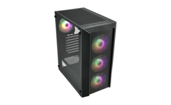 CARCASA FORTRON Middle Tower, ATX, „CMT218”, fara sursa, USB 3.0 x 2, USB 2.0 x 1, RGB light bar, 120mm x 4 fan, HD-audio, negru, „POC0000214” (timbru verde 0.32 lei)