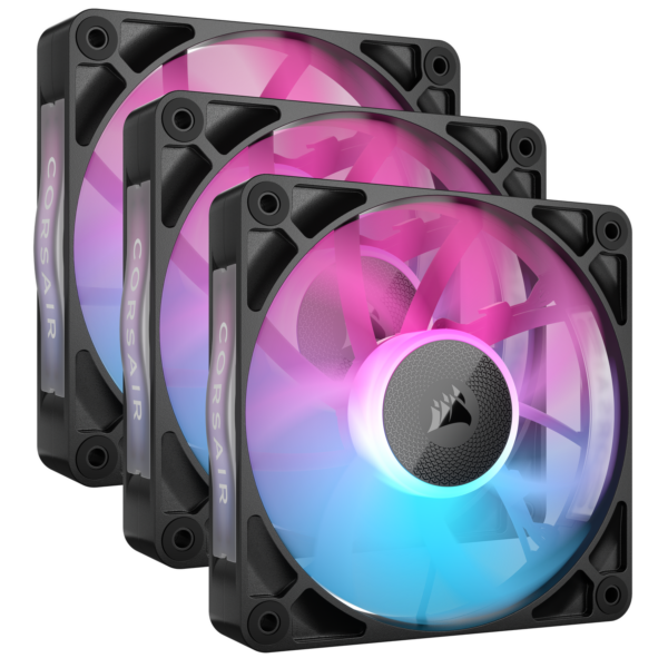 VENTILATOR Corsair iCUE LINK RX120 3x120mm RGB NEGRU, viteza 0.400-2100 RPM +/- 10%, Airflow: 10.5-74.2 CFM, Presiune Statica: 0.12-4.38 mm-H2O, Nivel de zgomot: 10-36dBA, Prindere magnetica, Lungime cablu 135mm, 600mm „CO-9051018-WW”