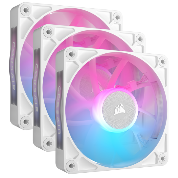 VENTILATOR Corsair iCUE LINK RX120 3x120mm RGB ALB, viteza 0.400-2100 RPM +/- 10%, Airflow: 10.5-74.2 CFM, Presiune Statica: 0.12-4.38 mm-H2O, Nivel de zgomot: 10-36dBA, Prindere magnetica, Lungime cablu 135mm, 600mm „CO-9051022-WW”