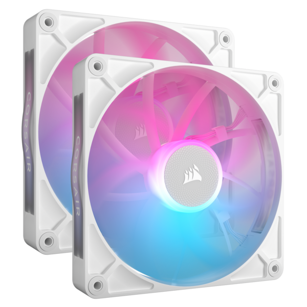 VENTILATOR Corsair iCUE LINK RX140 2x140mm RGB ALB, viteza 0.300-1700 RPM +/- 10%, Airflow: 18.1-95.7 CFM, Presiune Statica: 0.15-3.79 mm-H2O, Nivel de zgomot: 10-36dBA, Prindere magnetica, Lungime cablu 135mm, 600mm „CO-9051024-WW”