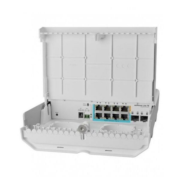 MIKROTIK 8 PORT POE SWITCH OUTDOOR „CSS610-1GI-7R-2S+O” (timbru verde 2 lei)