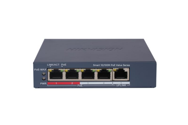 SWITCH. PoE Hikvision SWITCH 4PORTURI 4XPOE SMARTMANAGED „DS-3E1105P-EI/M” (timbru verde 2 lei)