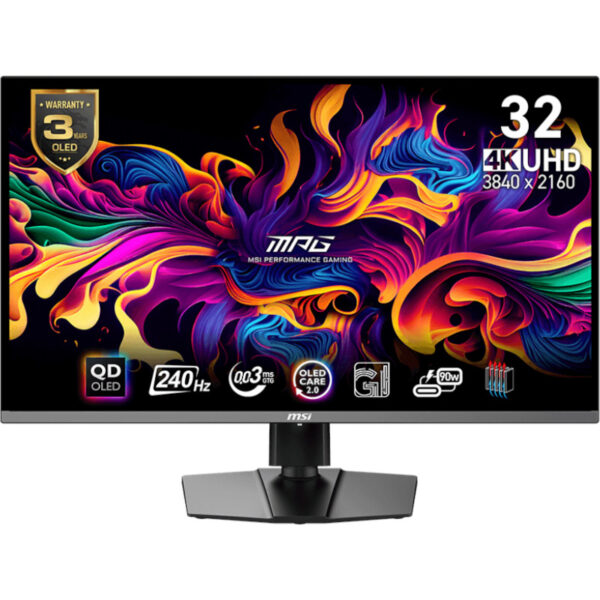 MONITOARE MSI – gaming MS-3DD2,MSI,ID1/Black-Black,31.5,Anti-Reflection,Non-touch,QD- OLED,UHD,LED,Flat,240Hz,0.03ms,16:9,EU,36M,Adjus table Base/321URX QD-OLED,HF cable „MPG 321URX QD-OLED” (timbru verde 7 lei)