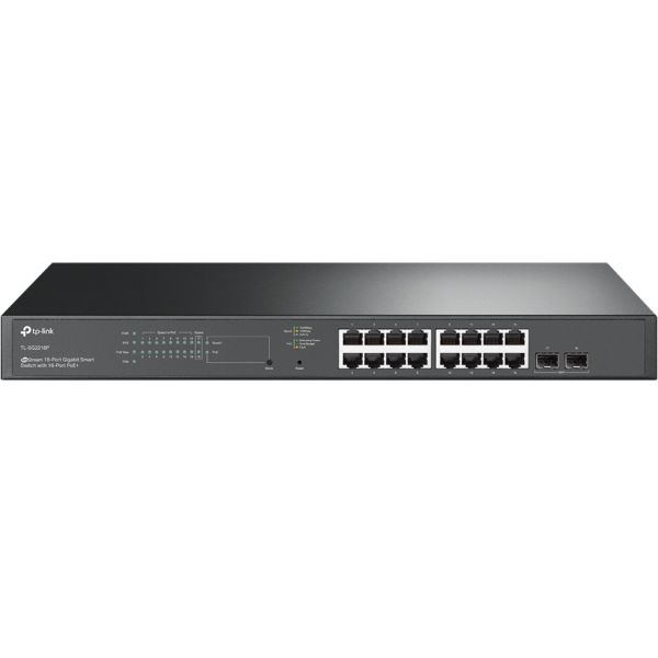 SWITCH TP-LINK 18 porturi JetStream Gigabit Smart Switch with 16-Port PoE+, carcasa metal „TL-SG2218P” (timbru verde 2 lei)