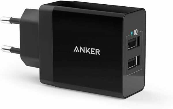 INCARCATOR retea Anker 24W, PowerIQ, 2 x USB, 2A, negru, „A2021L11” (timbru verde 0.18 lei) – 0848061019612