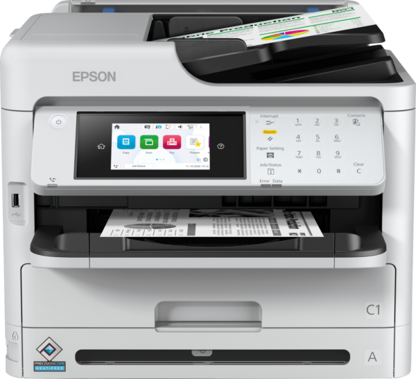 Imprimanta Inkjet Color Epson WF-M5899DWF, A4, Functii: Impr.|Scan.|Cop.|Fax, Viteza de Printare Monocrom: 34ppm, Viteza de printare color: 34ppm, Conectivitate:USB|Retea|Wi-Fi, Duplex:, ADF:Da(Timbru Verde 23lei) „C11CK76401”