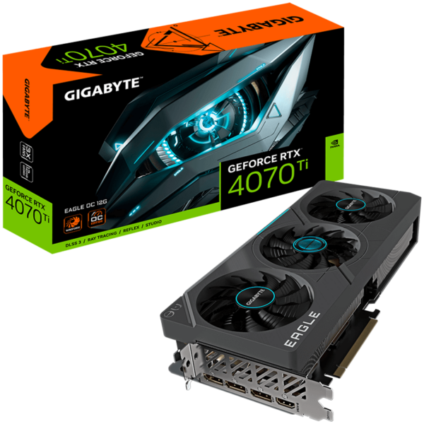 GIGABYTE Video Card NVIDIA GeForce RTX 4070 SUPER EAGLE OC 12GB, GDDR6X 12GB/192bit, PCI-E 4.0, 1x HDMI, 3x DP, 1x 12VHPWR, Retail „GV-N407SEAGLE OC-12GD”