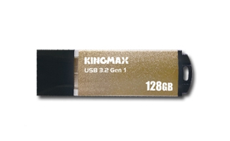 MEMORIE USB 3.0 KINGMAX 64 GB, cu capac, carcasa aluminiu, galben, „KM64GMB03Y” (timbru verde 0.03 lei)