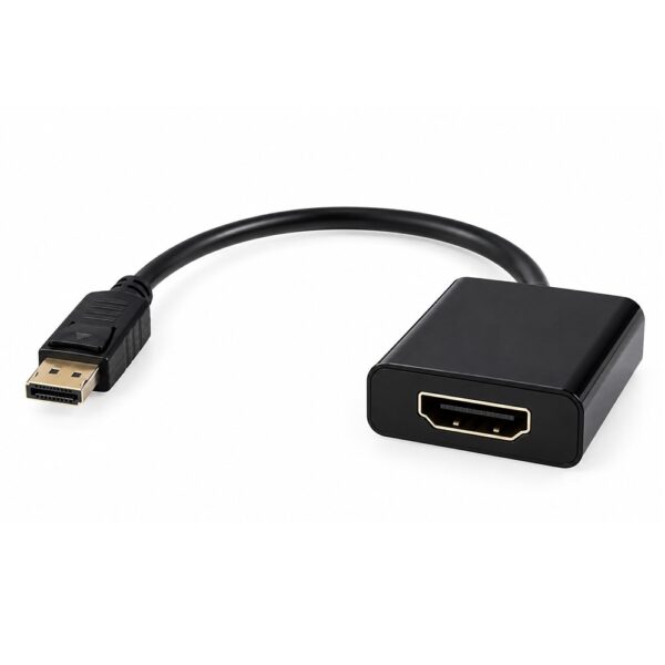 CABLU video SPACER, adaptor DisplayPort (T) la HDMI (M), FullHD (1980+1080) la 60Hz, 0.10m, negru, „SPVC-DPm-HDMIf-0.1m” (timbru verde 0.08 lei)