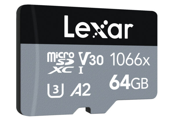 Card memorie 64GB Lexarxxxx High-Performance 1066x microSDXCTM UHS-I, up to 160MB/s read 70MB/s write C10 A2 V30 U3 „LMS1066064G-BNANG” (timbru verde 0.03 lei)