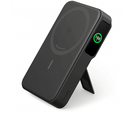 POWER BANK Anker „MagGo” 10.000 mAh, 27W Qi 2.0 15W, suport pliabil, compatibil iPhone 15/14/13/12, 1 x USB-C, afisaj inteligent, 389 g, negru, „A1654G11” (timbru verde 0.98 lei) – 194644173388