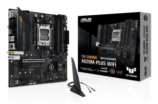 Placa de baza Gaming Asus TUF A620M PLUS, WiFi6DDR5, 2.5GB Ethernet „TUF GM A620M PLUS WF”