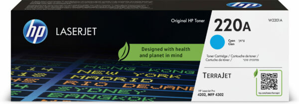 Toner Original HP Cyan, nr.220A, pentru Pro MFP4302|Pro 4202, 1.8K, incl.TV 1.2 RON, „W2201A”