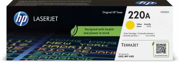 Toner Original HP Yellow, nr.220A, pentru Pro MFP4302|Pro 4202, 1.8K, incl.TV 1.2 RON, „W2202A”