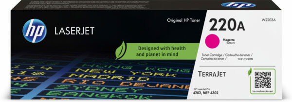 Toner Original HP Magenta, nr.220A, pentru Pro MFP4302|Pro 4202, 1.8K, incl.TV 1.2 RON, „W2203A”