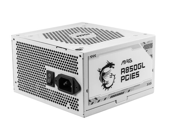 Sursa MSI MAG A850GL PCIE5 WHITE 850W 120mm 80plus Gold aPFC „306-7ZP8A24-CE0” (timbru verde 2 lei)