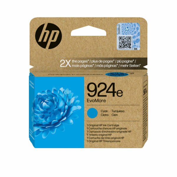 Cartus Cerneala Original HP Cyan, nr.924E, pentru OJ Pro 8122e|8132e, 0.8K, incl.TV 1.2 RON, „4K0U7NE”