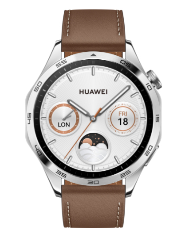 Smartwatch Watch GT 4 46mm Brown Leather Strap „55020BGW” (timbru verde 0.18 lei)