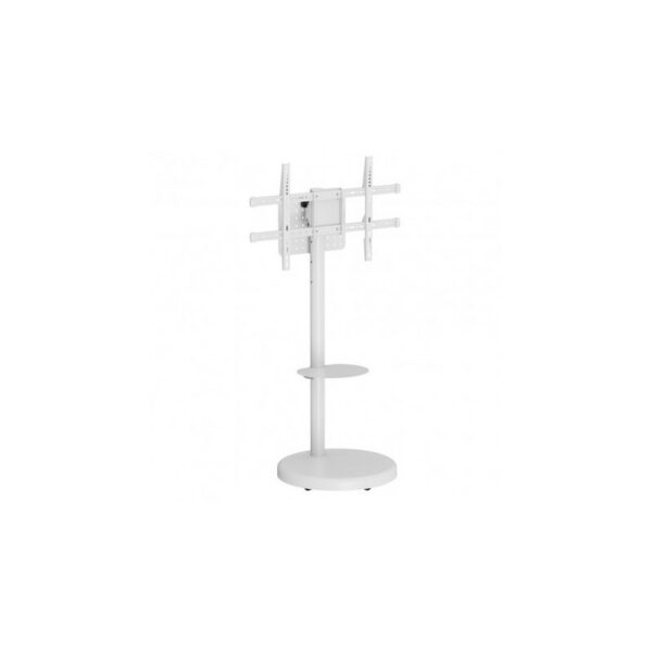 Stand TV mobil pe roti, raft pentru dispozitive multimedia, 37 – 86 inch, reglabil, Alb, Techly, ICA-TR55 „ICA-TR55”