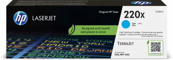 Toner Original HP Cyan, nr.220X, pentru Color LJ 4202|4302, 5.5K, incl.TV 1.2 RON, „W2201X”