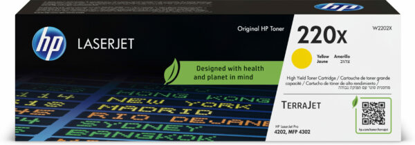 Toner Original HP Yellow, nr.220X, pentru Color LJ 4202|4302, 5.5K, incl.TV 1.2 RON, „W2202X”