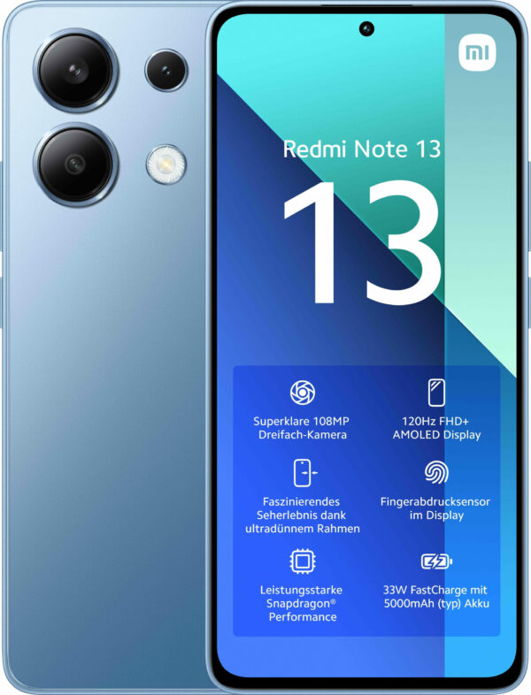 Smartphone Redmi Note 13 128GB 6GB RAM Dual SIM Blue „xiarn134g6128bleu” (timbru verde 0.45 lei)