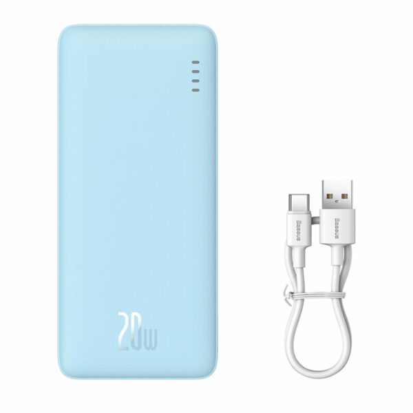 POWER BANK Baseus Airpow, 10000mAh, 20W, 1 x USB; 1 x USB Type-C, total 3A, albastru, „P10022801313-00” (timbru verde 0.98 lei) – 6932172646967