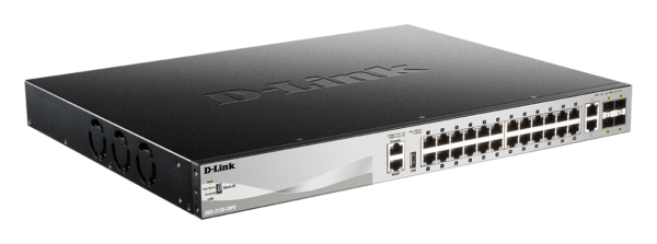 SWITCH POE D-Link Managed Layer-3, 24 x 10/100/1000BASE-T PoE, 2 x 10GBASE-T si 4 x 10G SFP+ „DGS-3130-30PS” (timbru verde 2 lei)