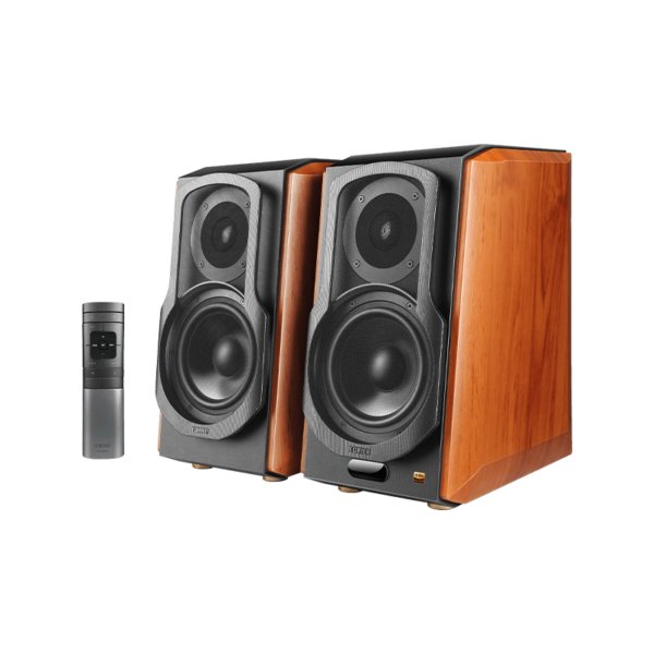 BOXE EDIFIER 2.0, RMS: 120W (2 x 25W, 2 x 35W), bluetooth, wireless, telecomanda wireless, volum, bass, treble, coaxial, optic, brown, „S1000W-BR” (timbru verde 11.00 lei)