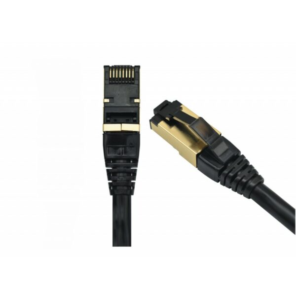 Patchcord FFTP RJ45-RJ45 Cat.8, LSZH, 3m, negru – EMTEX „FFTP-8-3-BK-LSZH-EMT” (timbru verde 0.08 lei)