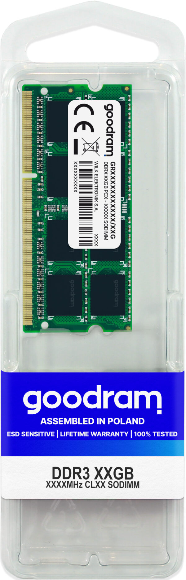 Memorie laptop DDR3 4GB 1600MHz CL11 SODIMM 1.35V (512×8) „GR1600S3V64L11S/4G”