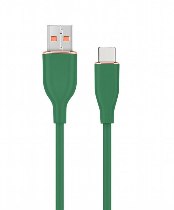 CABLU alimentare si date GEMBIRD, pt. smartphone, USB 2.0 (T) la USB 2.0 Type-C (T), 1.5m, protectie silicon, verde, „CC-USB2S-AMCM-1.5M-G” (timbru verde 0.08 lei)