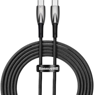 CABLU alimentare si date Baseus Glimmer, Fast Charging Data Cable pt. smartphone, USB Type-C la USB Type-C 100W, 2m, negru „CADH000801” (timbru verde 0.08 lei) – 6932172618056