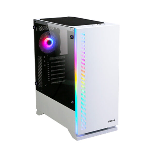 CARCASA Zalman „S5”, middle tower, gaming, fara sursa, suporta 8xfan, 2xfan inclus, PSU shroud, USB 3.1 gen1 x 1, USB 2.0 x 2, audio+mic, 7 sloturi expansiune, alb, „S5 WHITE” (timbru verde 0.16lei)